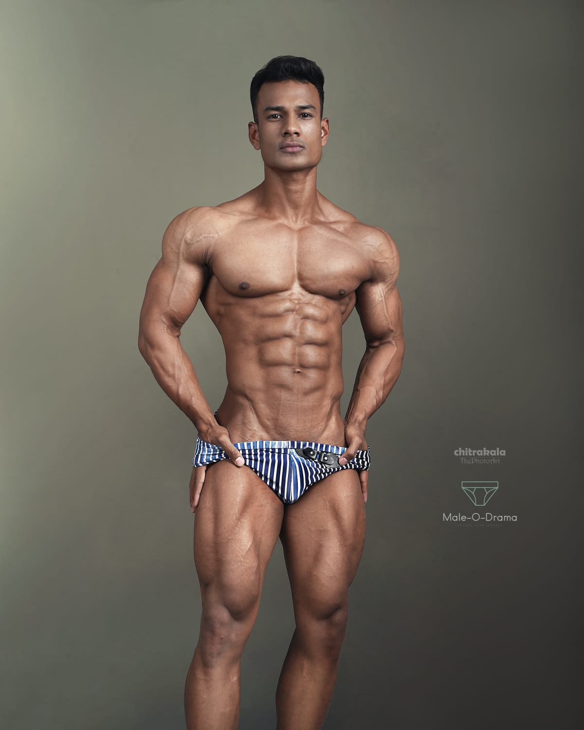 Striped hoodie Coords set with leather applets for closing