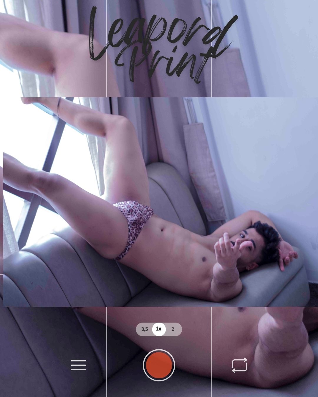 Leopard print mesh brief