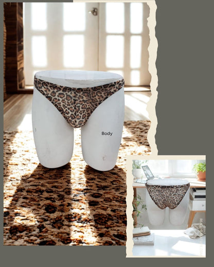 Leopard print mesh brief