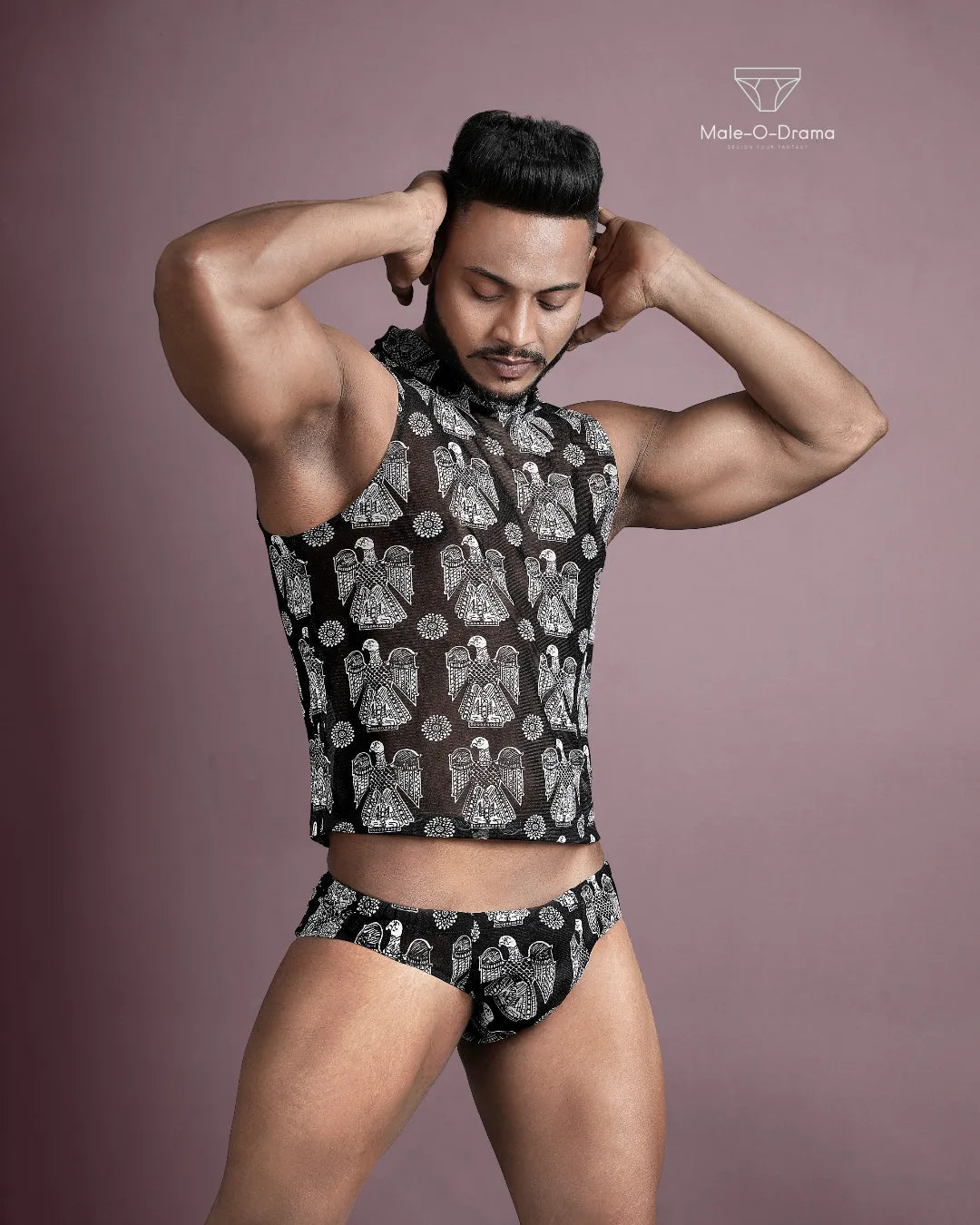 Coords set in Black and White digital printed egle