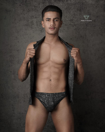 Grey Cotton Lycra Coords set with Silver shimmer spots