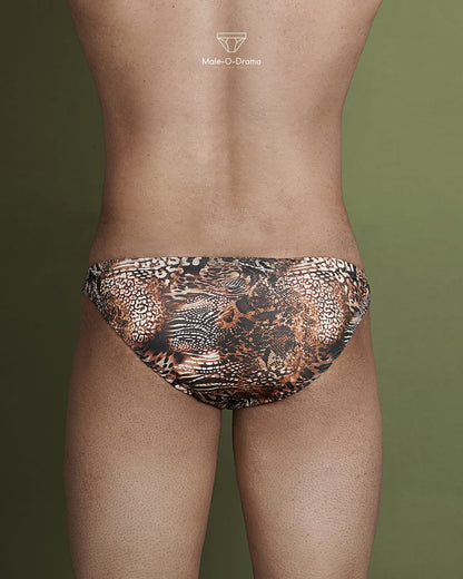 Animal Print Briefs with two metal rings on waistband