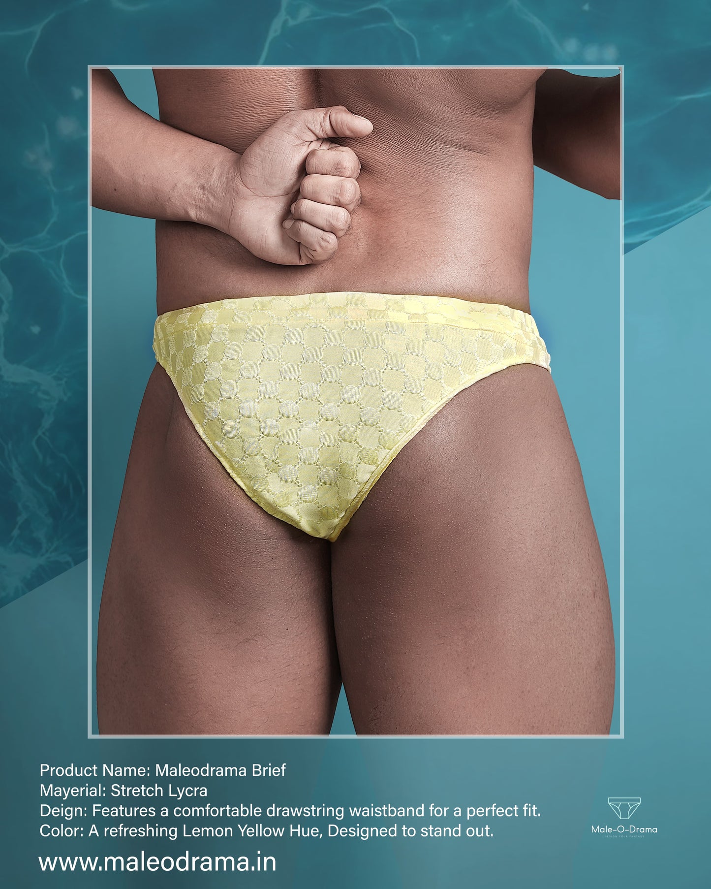 Yellow Swimming trunk with Drawstring