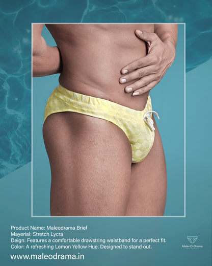 Yellow Swimming trunk with Drawstring