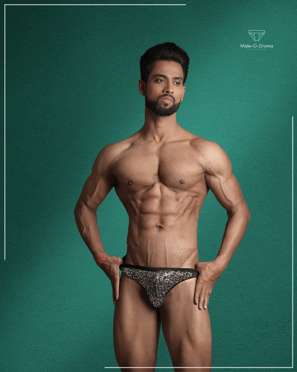 Black sequin lycra brief