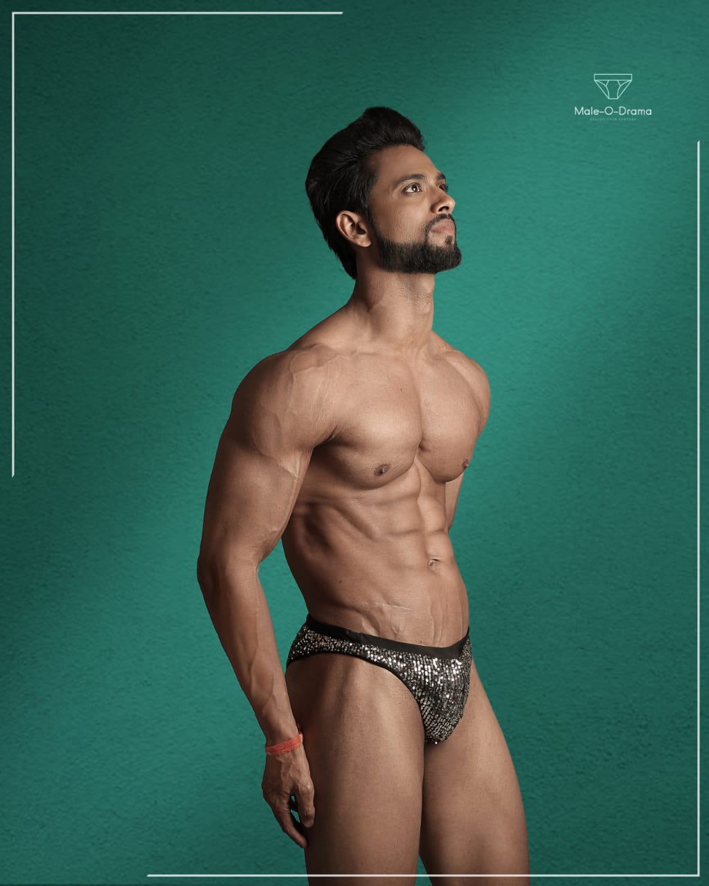 Black sequin lycra brief