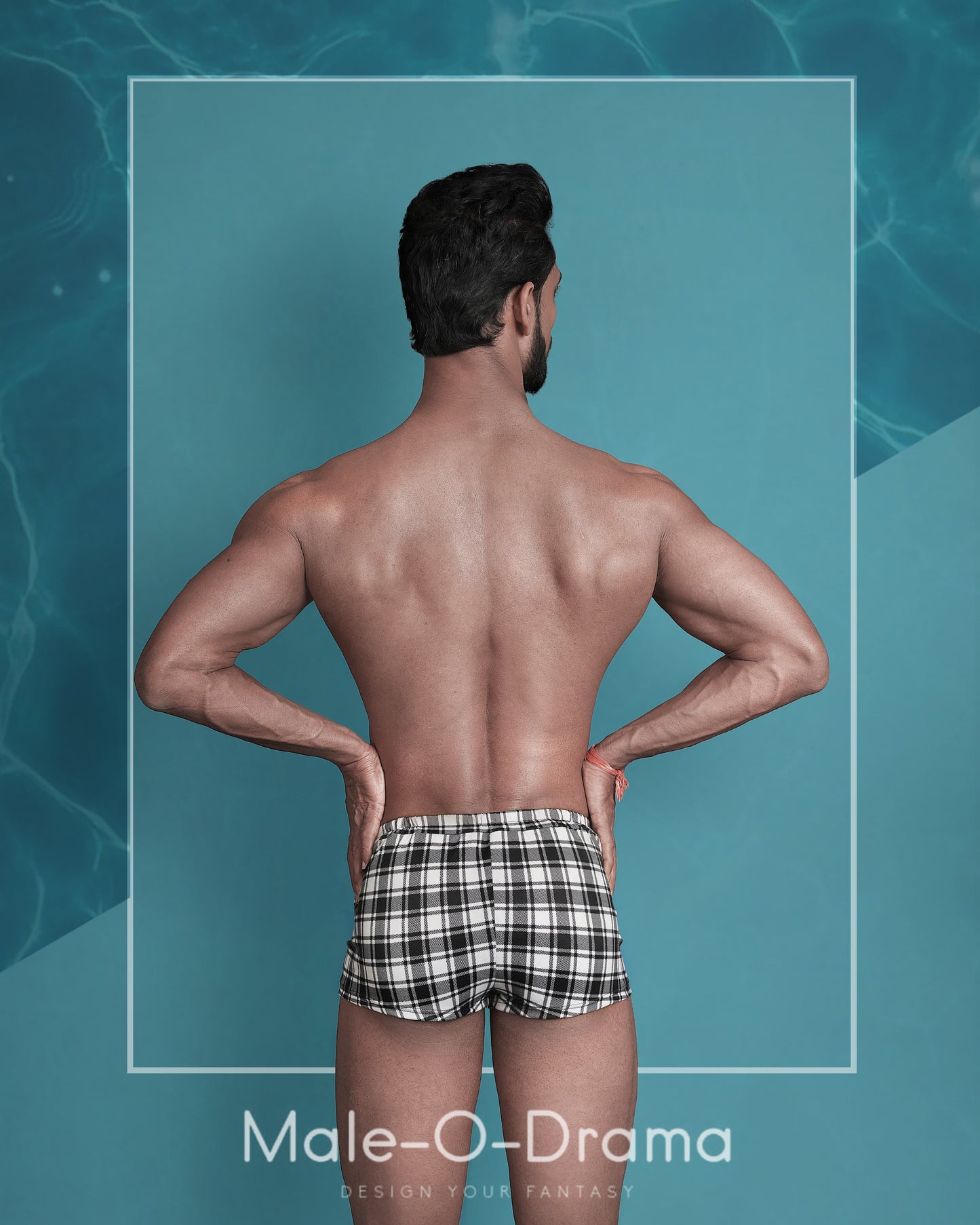 Black and white checkered Trunk Swimwear