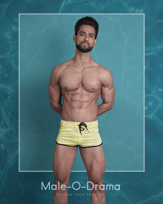Yellow Swimming trunk with Drawstring
