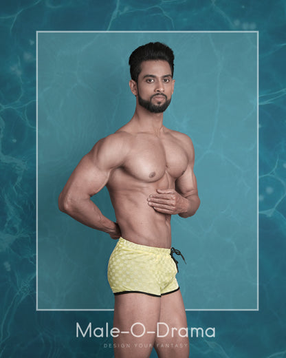 Yellow Swimming trunk with Drawstring