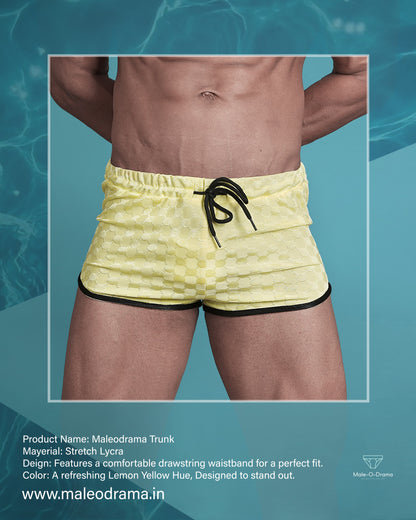 Yellow Swimming trunk with Drawstring
