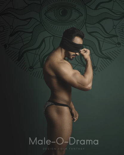 Black Sequin Jockstrap Underwear