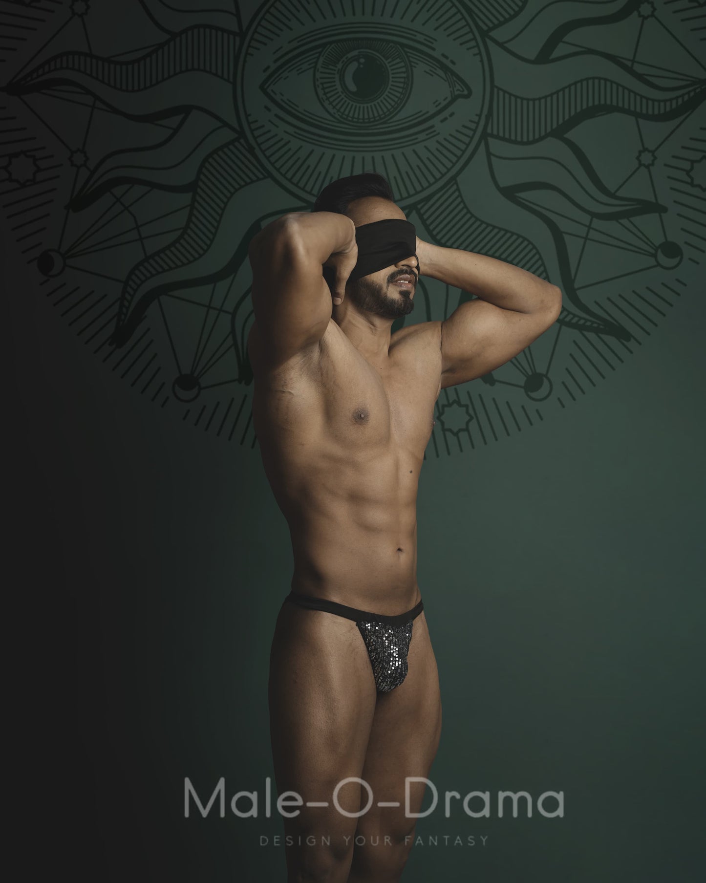 Black Sequin Jockstrap Underwear