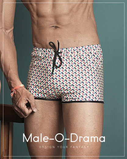 Houndstooth check trunk with black strap and tie up string (Copy)